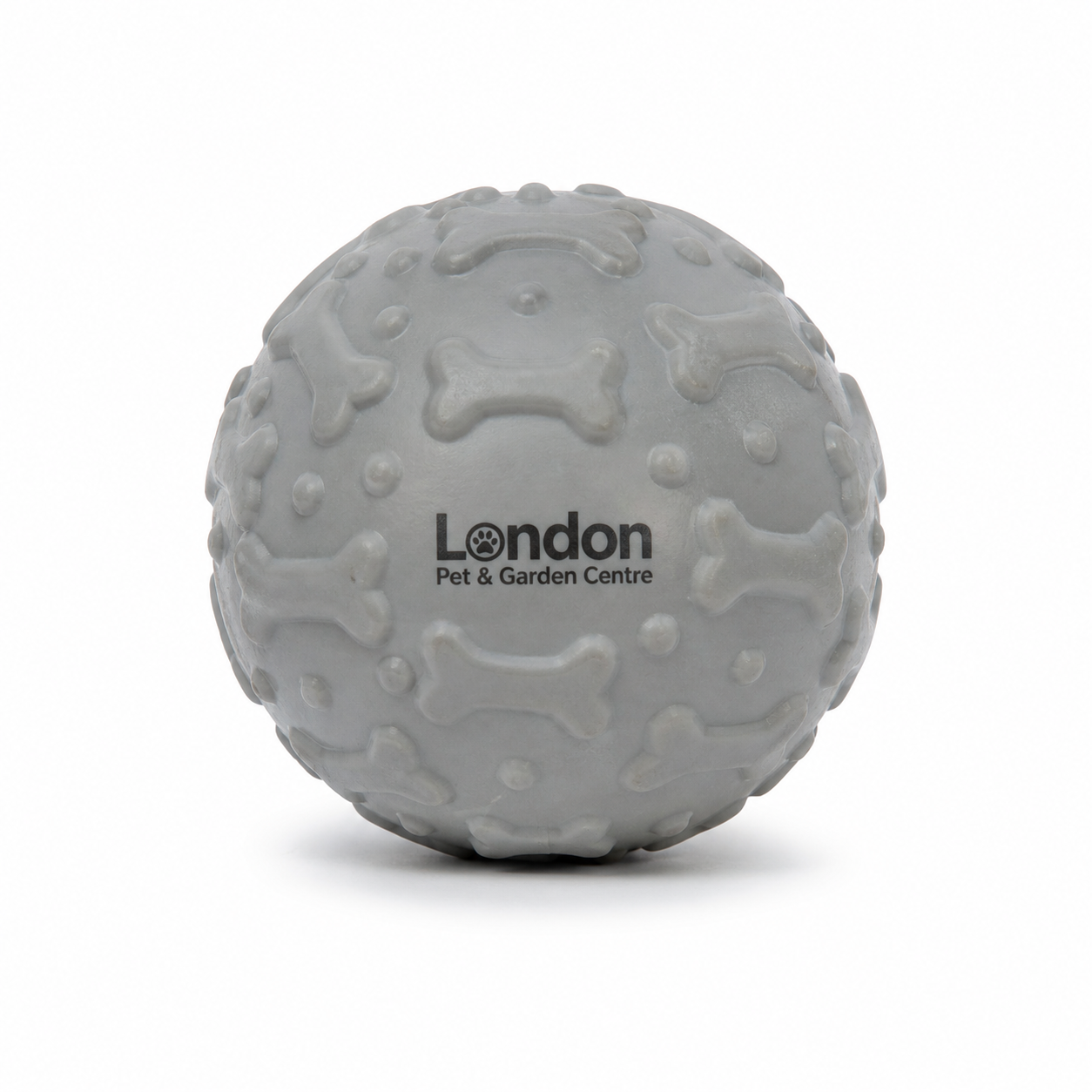 Durable Rubber Dog Chew Ball with Bone Texture | Non-Toxic Interactive Pet Toy | London Pet & Garden Centre