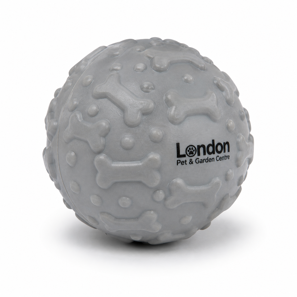 Durable Rubber Dog Chew Ball with Bone Texture | Non-Toxic Interactive Pet Toy | London Pet & Garden Centre - Image 4