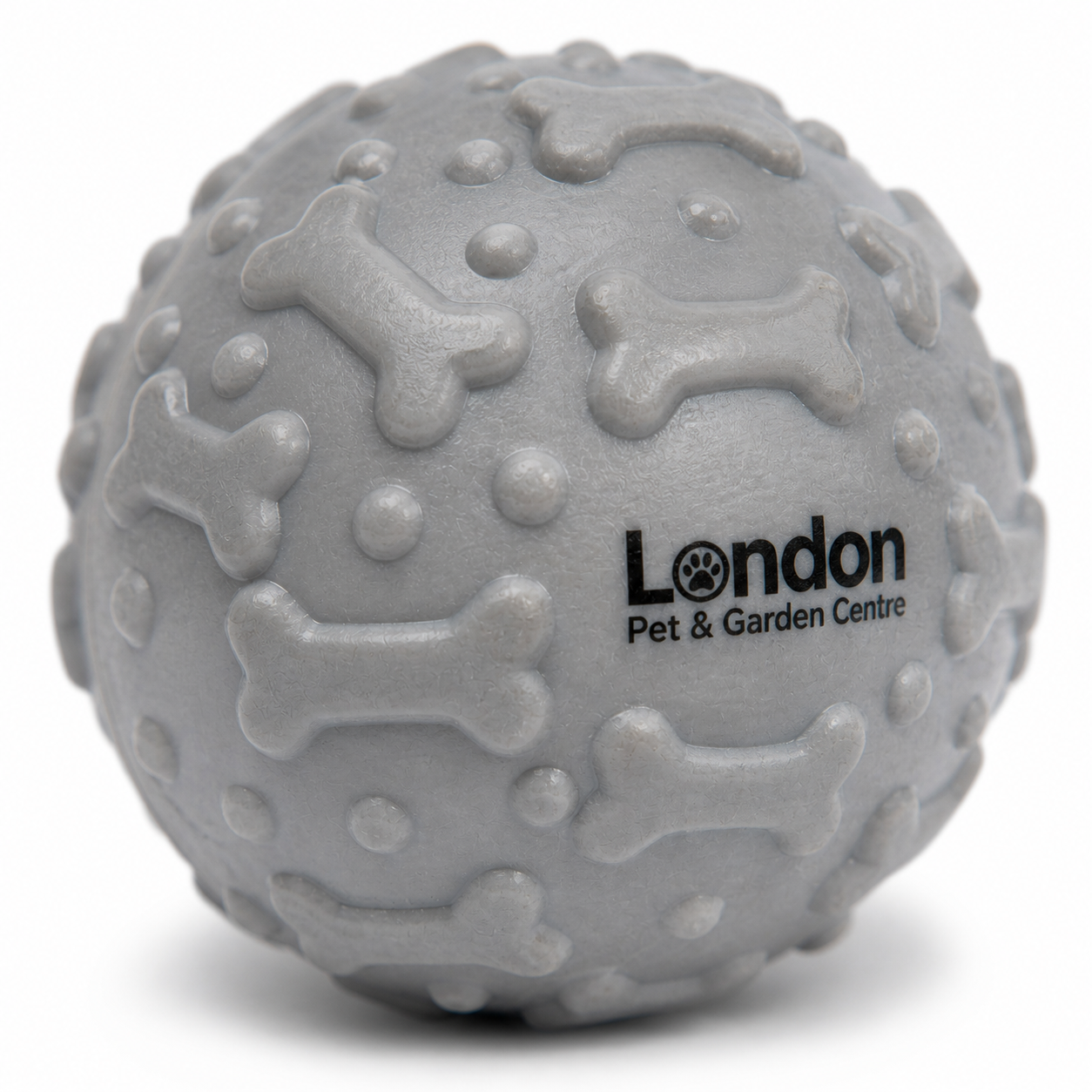Durable Rubber Dog Chew Ball with Bone Texture | Non-Toxic Interactive Pet Toy | London Pet & Garden Centre - Image 3
